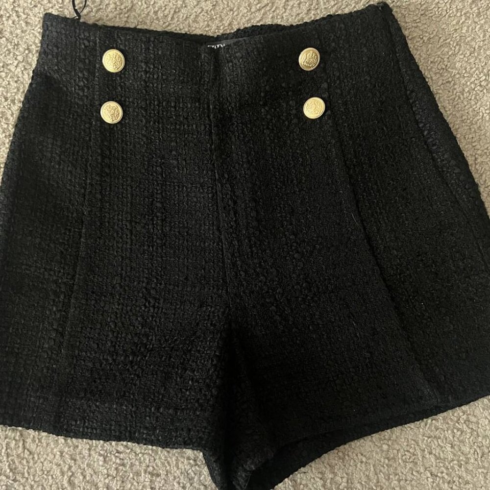 Zara Tweed Tailored Shorts